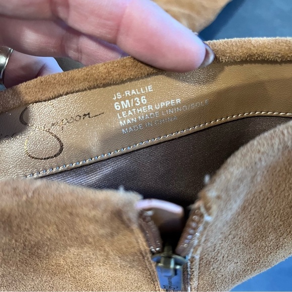 Jessica Simpson sz 6 Rallie chestnut suede tall wedge boots - Picture 15 of 15